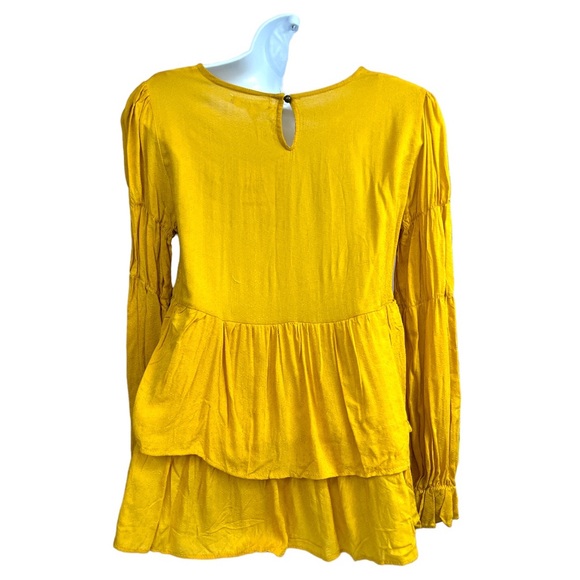 NWT Sz Small Yellow Boho Taylor & Sage Long Sleeve Top Blouse - Picture 4 of 6